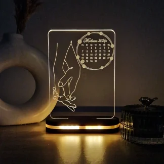 Акриловий світильник з персоналізацією на річницю